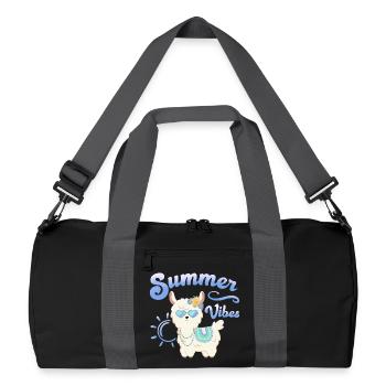 Llama Summer Alpaca - Summer vibes - Summer Mood - Recycled Duffel Bag - black/graphite grey - Front