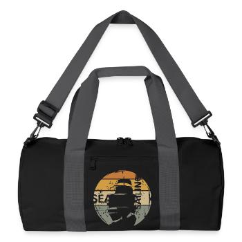 Sea Sailing Retro Design – Maritime Motif - Recycled Duffel Bag - black/graphite grey - Front
