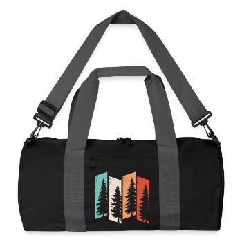 forest nature trees wilderness outdoor hiking - Recycled Duffel Bag - black/graphite grey - Front