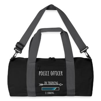 Police Officer Gift Profession Training - Recycled Duffel Bag - black/graphite grey - Front