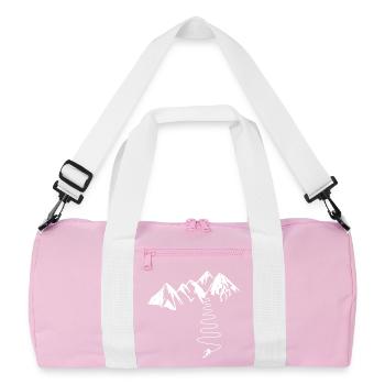 Gift for high mountain skiers in the Alps Pyrenees - Recycled Duffel Bag - pink/white - Front