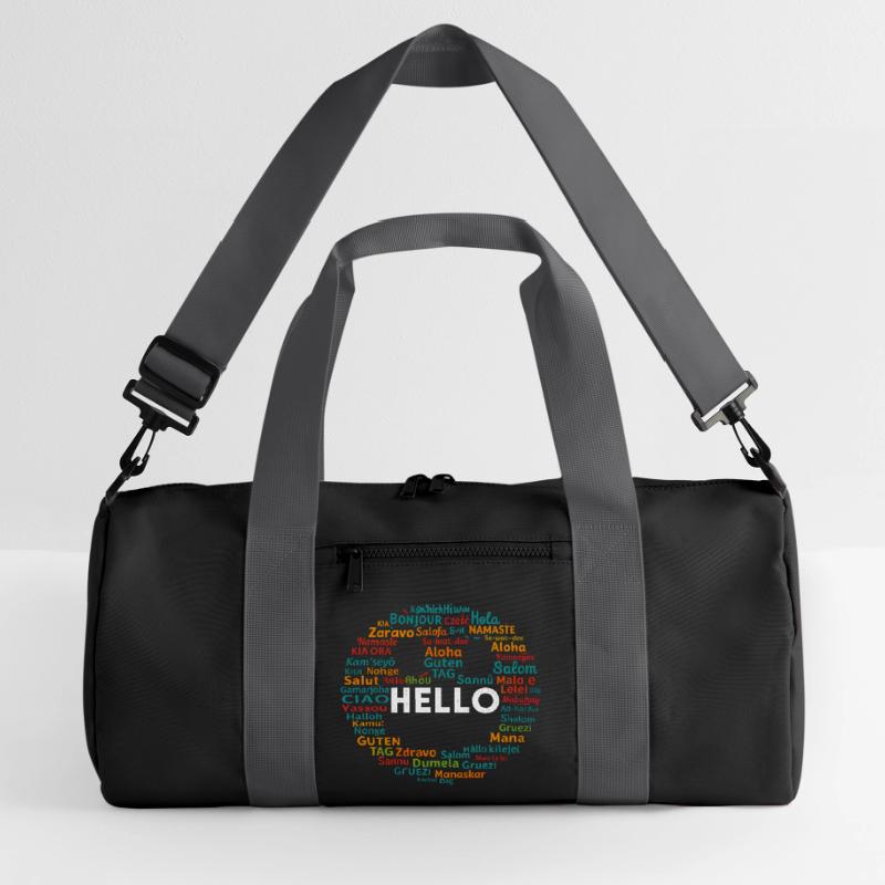 Start with Hello Different World Language Learning Recycled Duffel Bag