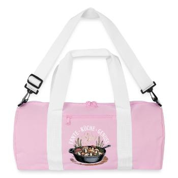 Mushroom Picking Mushrooms Picking Mushroom Hunters Forest - Recycled Duffel Bag - pink/white - Front