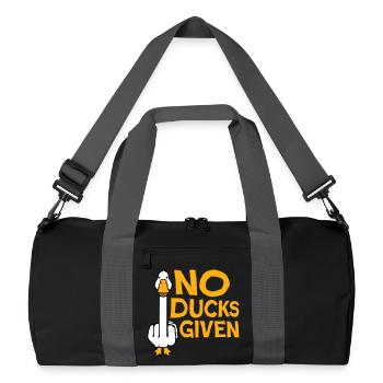 Gans No Ducks Given Mittelfinger Freche Ente Cool - Recycelte Duffel Bag - Schwarz/Graphitgrau - Vorne