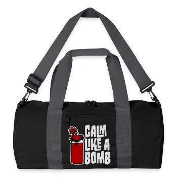 Calm Like Bomb Paradox Ironie Humor Explosiv Witz - Recycelte Duffel Bag - Schwarz/Graphitgrau - Vorne