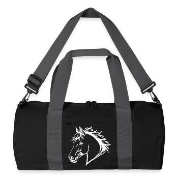 Cheval Blanc Cheval Blanc Tête de Cheval Cadeau - Sac de sport recyclé - noir/gris graphite - Devant