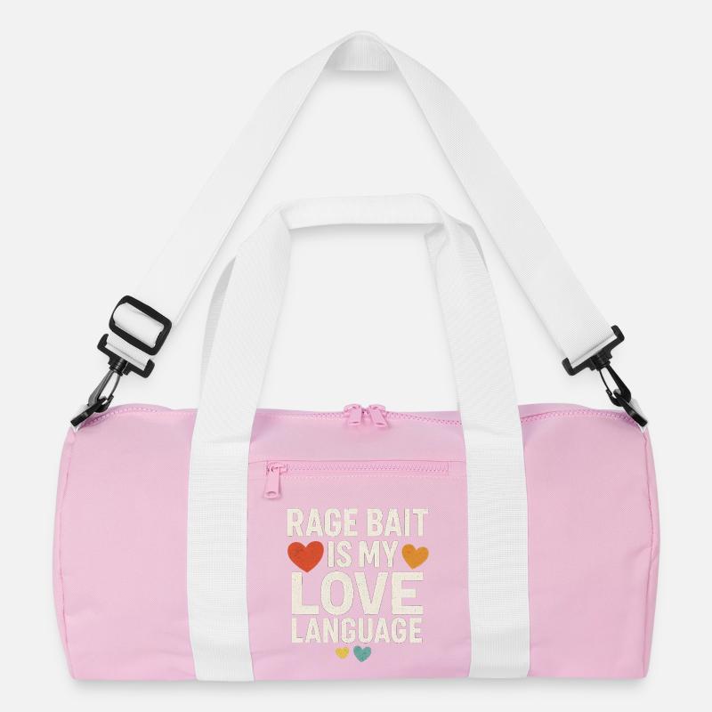 Rage Bait Love Language, lustiger Spruch Recycelte Duffel Bag