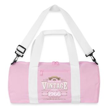 60ème Anniversaire Vintage Novembre Millésime 1966 - Sac de sport recyclé - rose/blanc - Devant