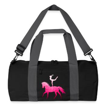 Voltigieren Akrobatik Reitsport Reiten Pferd Pink - Recycelte Duffel Bag - Schwarz/Graphitgrau - Vorne
