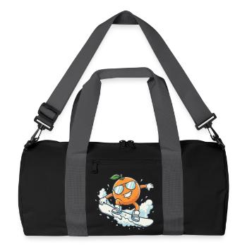 Cool Snowboard Orange with Sunglasses - Recycled Duffel Bag - black/graphite grey - Front