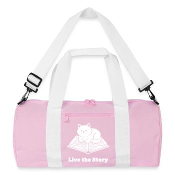 Kater im Buch – Vis l’histoire - Sac de sport recyclé - rose/blanc - Devant