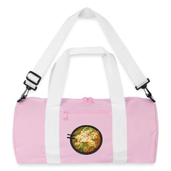Ramen Designs: Japanische Suppe und Instant-Nudeln - Recycelte Duffel Bag - Rosa/Weiß - Vorne