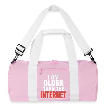 I am older than the Internet - Funny Quote T-Shirt - Recycled Duffel Bag - pink/white - Front