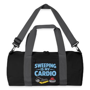 Curling, balayage drôle, cardio dur avec balai - Sac de sport recyclé - noir/gris graphite - Devant