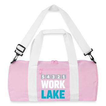 Compte à rebours du week-end du lac vers les journées en mer - Sac de sport recyclé - rose/blanc - Devant