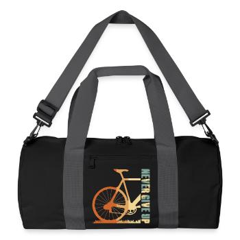 Fahrrad-Silhouette Gradient-Design - Recycelte Duffel Bag - Schwarz/Graphitgrau - Vorne