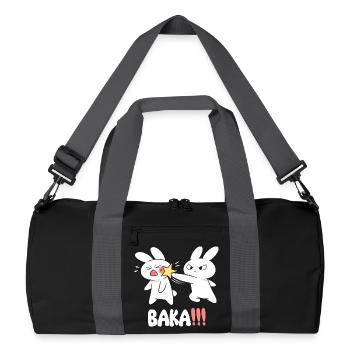 Baka Rabbit Slap Anime Funny Japanese Otaku - Recycled Duffel Bag - black/graphite grey - Front