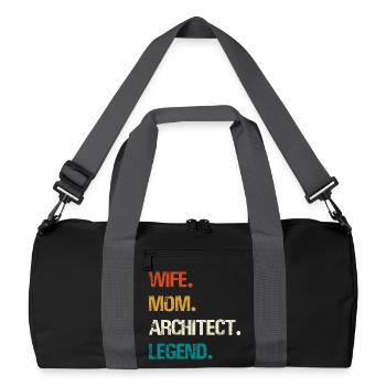Wife Mom Architect Legend - Recycelte Duffel Bag - Schwarz/Graphitgrau - Vorne