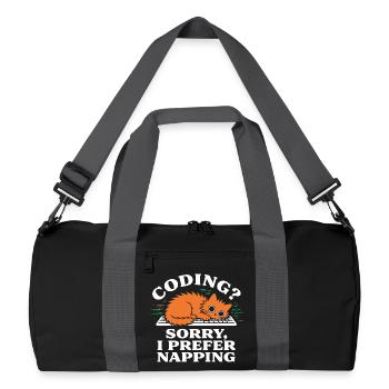 Coder ? Désolé, je préfère faire la sieste, chat drôle - Sac de sport recyclé - noir/gris graphite - Devant