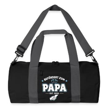 Promotion Papa 2026 au poste de Père Chargement - Sac de sport recyclé - noir/gris graphite - Devant