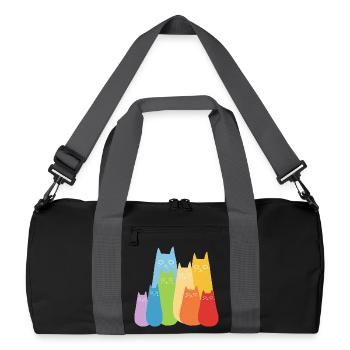 Colorful Cats Cat Rainbow - Recycled Duffel Bag - black/graphite grey - Front