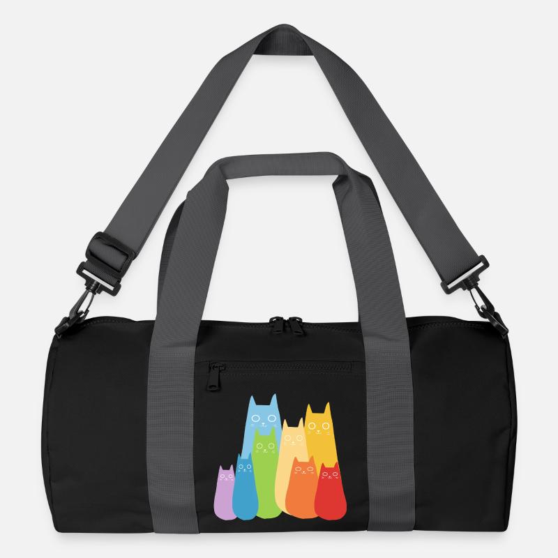 Bunte Katzen Katze Regenbogen Recycelte Duffel Bag