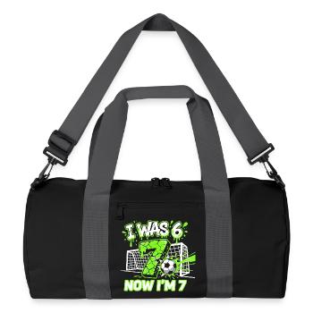 67 Six Seven Soccer Birthday Boy 7 Years - Recycled Duffel Bag - black/graphite grey - Front