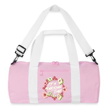 Es ist Mahjong Zeit Mah Jong Player Casino - Recycelte Duffel Bag - Rosa/Weiß - Vorne