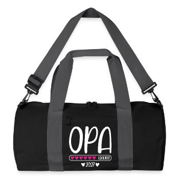 Opa 2027 loading mit Herzchen Ladebalken - Recycelte Duffel Bag - Schwarz/Graphitgrau - Vorne