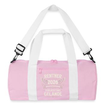 Rentner 2026 Rente Geschenk Mann Ruhestand Lustig - Recycelte Duffel Bag - Rosa/Weiß - Vorne