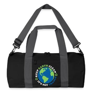 Halte die Erde sauber, es ist nicht Uranus - Recycelte Duffel Bag - Schwarz/Graphitgrau - Vorne