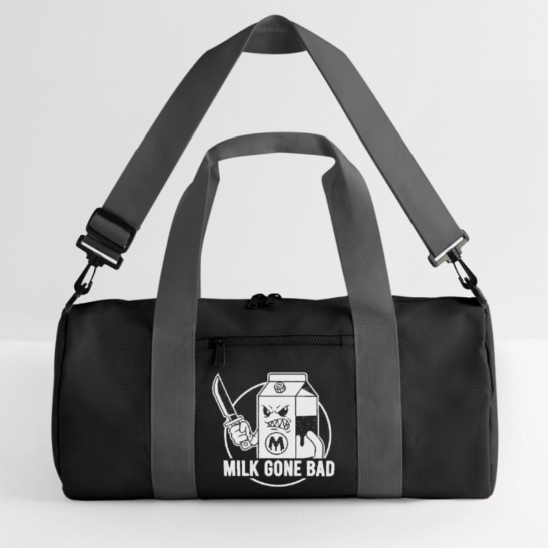 Milk goes evil: menacing cardboard figure Recycled Duffel Bag