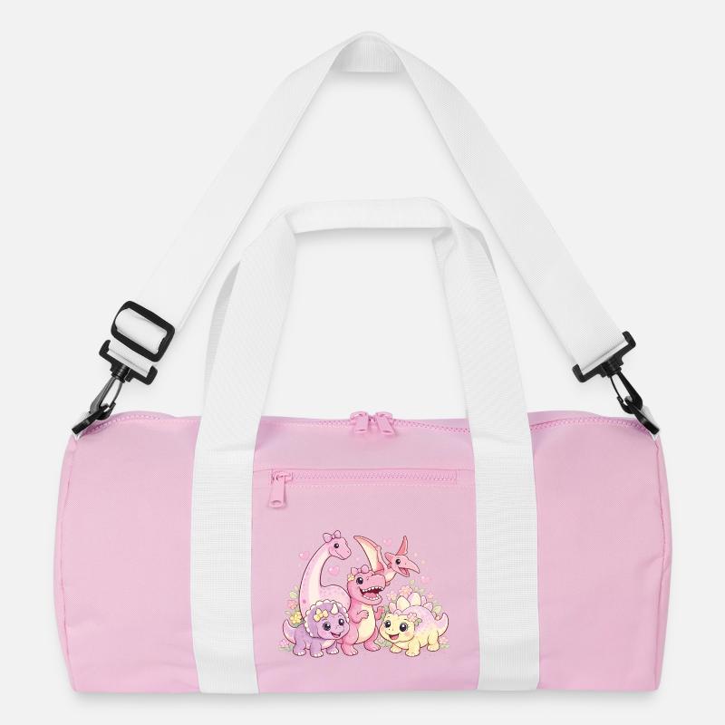 Süßes Mädchen Dino-Truppe Recycelte Duffel Bag