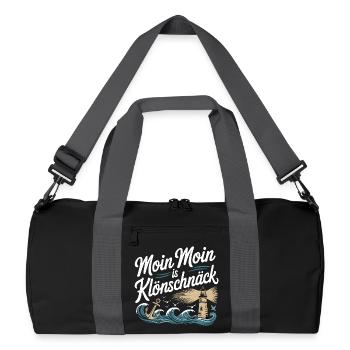  Moin Moin Is Klönschnäck Nordsee Ostsee Küste - Recycelte Duffel Bag - Schwarz/Graphitgrau - Vorne