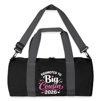 Adorable Cousin Design Hearts and Stars - Recycled Duffel Bag - black/graphite grey - Front