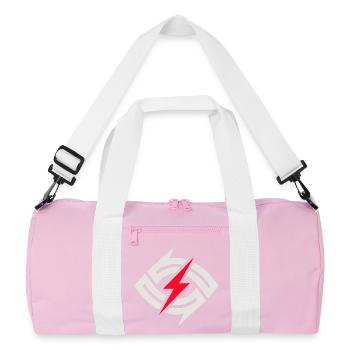 Kreisblitz Kontrast - Recycelte Duffel Bag - Rosa/Weiß - Vorne