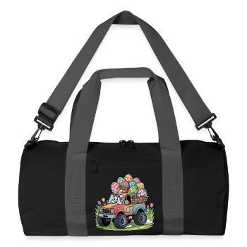 Happy Easter Sweet Easter Bunny Egg Hunt Easter Eggs - Recycled Duffel Bag - black/graphite grey - Front