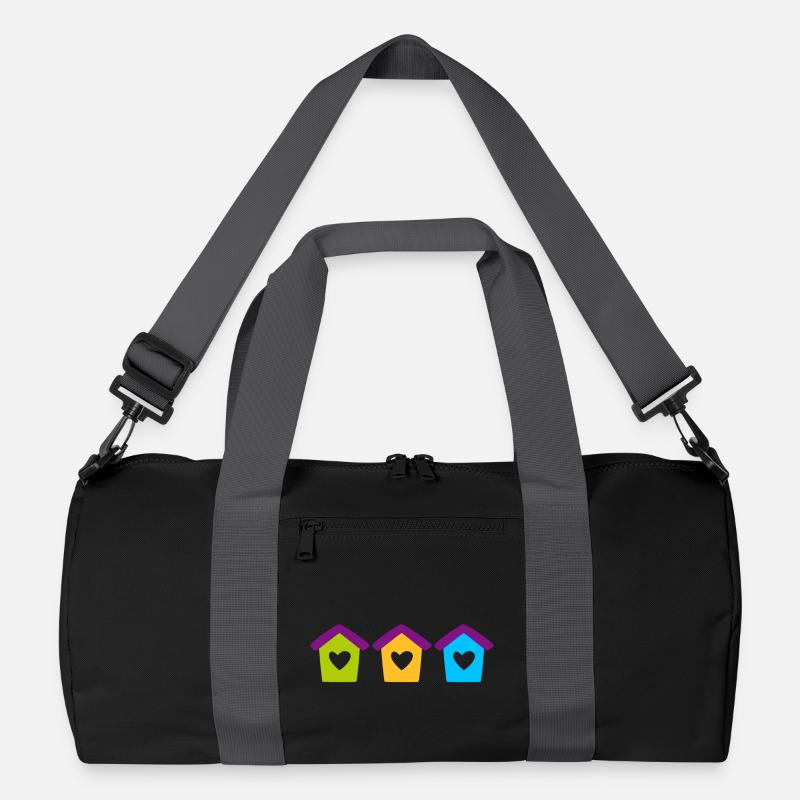 Vogelhaus Home Garten Herz Kinder bunt Haus Recycelte Duffel Bag