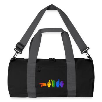 ASL Pride I - Farben der Pride-Flagge - Recycelte Duffel Bag - Schwarz/Graphitgrau - Vorne