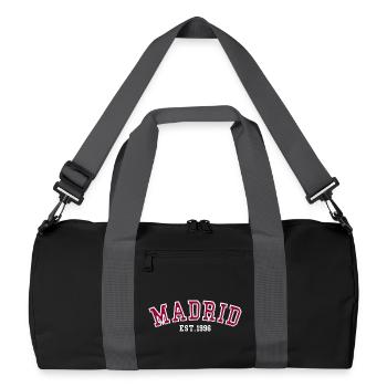 Madrid gegründet 1996 - Recycelte Duffel Bag - Schwarz/Graphitgrau - Vorne