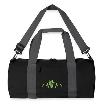 Gardener heartbeat garden gardening gardening - Recycled Duffel Bag - black/graphite grey - Front