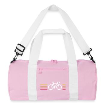 White Sport Bike - Recycled Duffel Bag - pink/white - Front