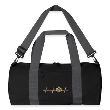 Carpenter's guild sign heartbeat carpenter - Recycled Duffel Bag - black/graphite grey - Front