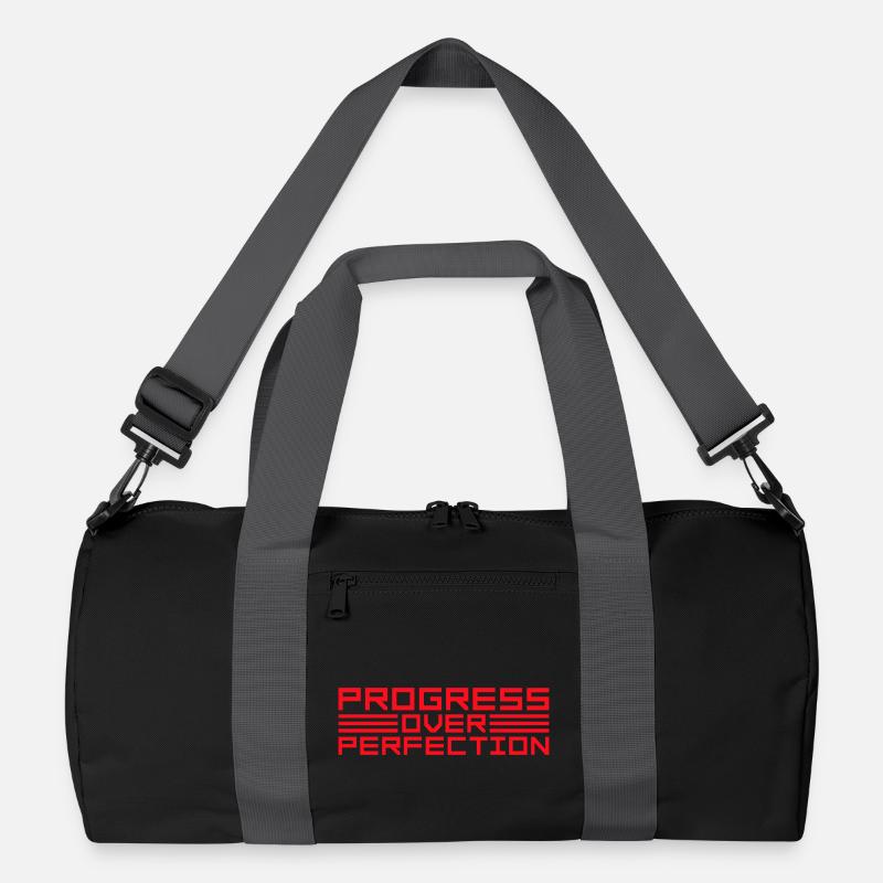 Progress Over Perfection Spruch Motivation Mindset Recycelte Duffel Bag