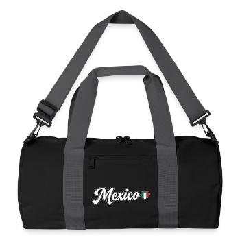 Scénario du Mexique avec un cœur de drapeau Patriotique - Sac de sport recyclé - noir/gris graphite - Devant