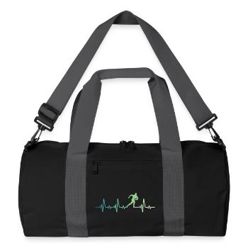 Rugby Heartbeat Rugby Player Gift - Recycled Duffel Bag - black/graphite grey - Front