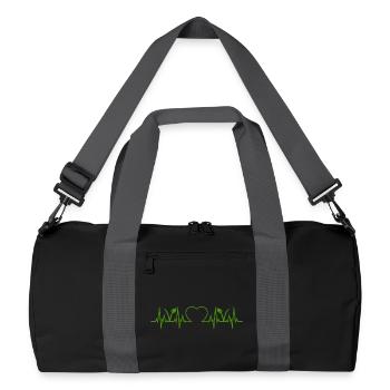 Vegan Vegetarian Heartbeat - Recycled Duffel Bag - black/graphite grey - Front