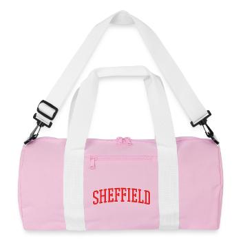 Sheffield Retro Varsity Lettering - Recycelte Duffel Bag - Rosa/Weiß - Vorne