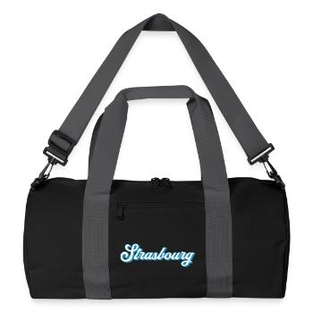 Strasbourg Lettering – Retro France Style - Recycled Duffel Bag - black/graphite grey - Front