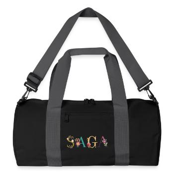 SAGA name decorated with flowers - Recycled Duffel Bag - black/graphite grey - Front